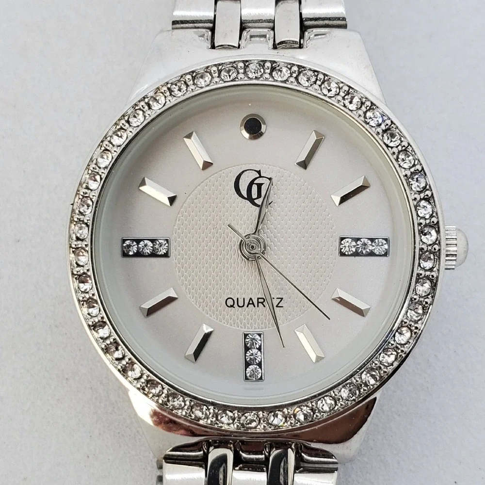 Women's Watch 28MM Crystal Bezel Gray Dial‎ Bracelet Band 7.25